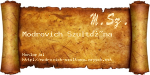 Modrovich Szultána névjegykártya